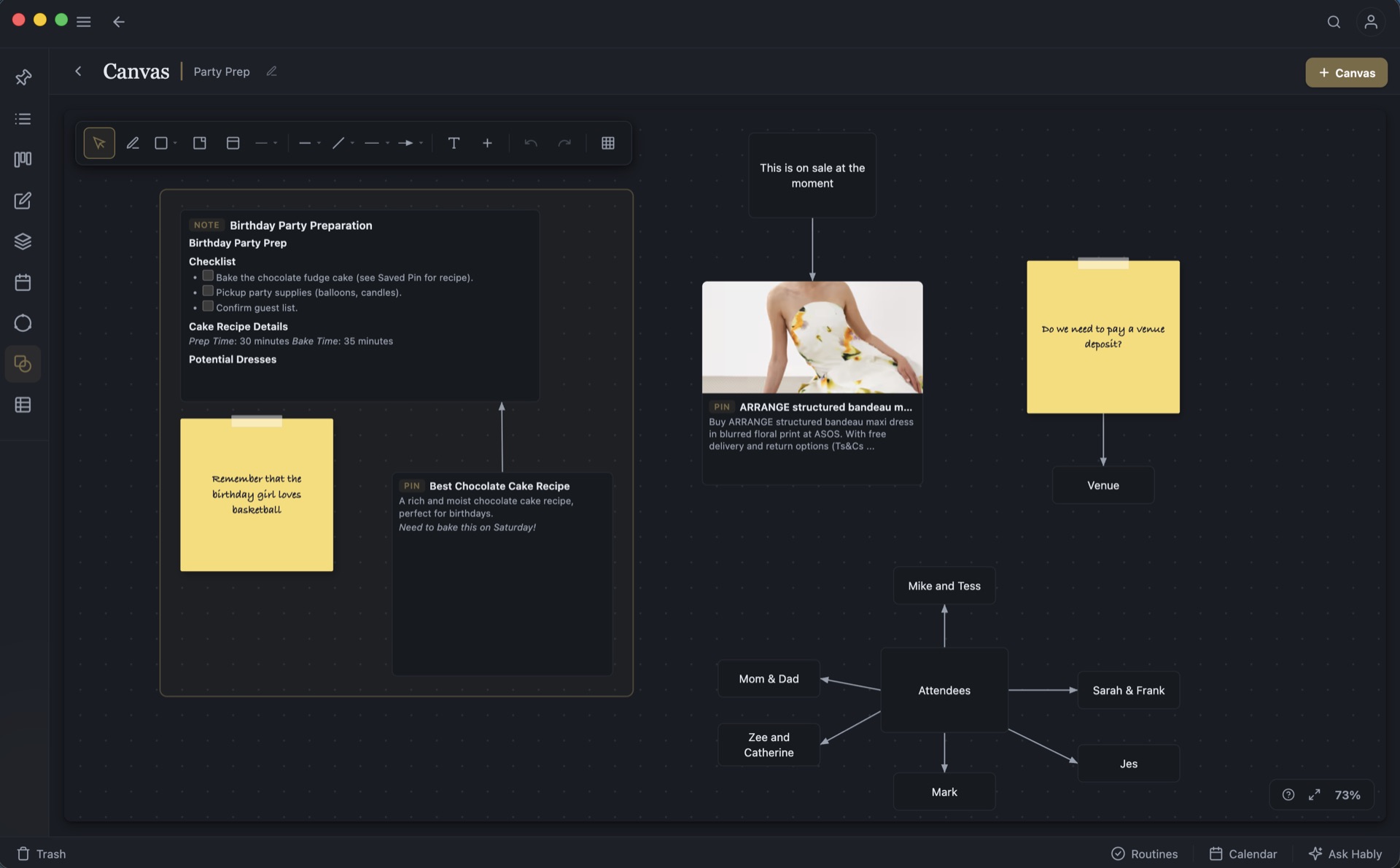 Productivities Canvas (Dark)
