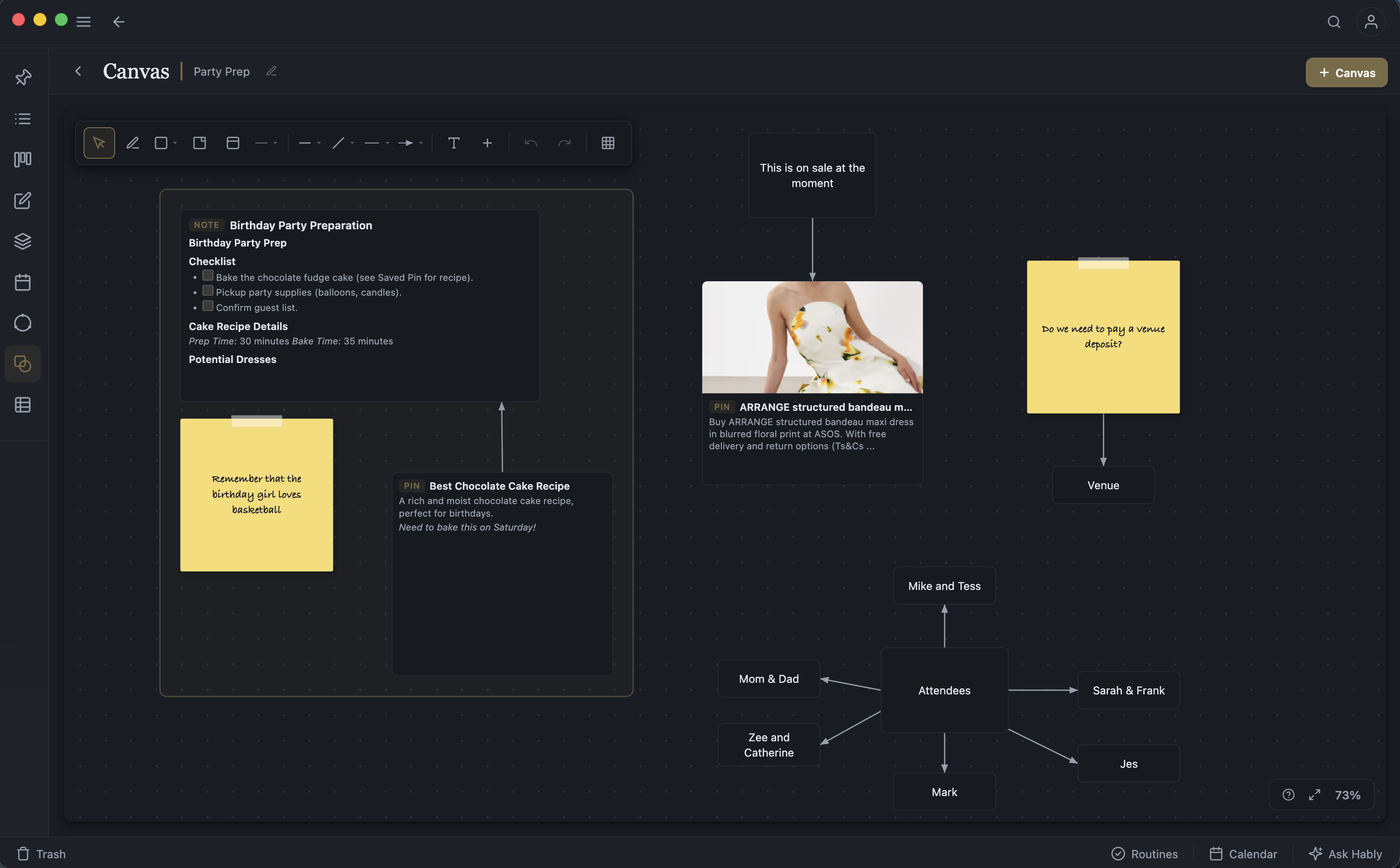 Productivities Canvas (Dark)