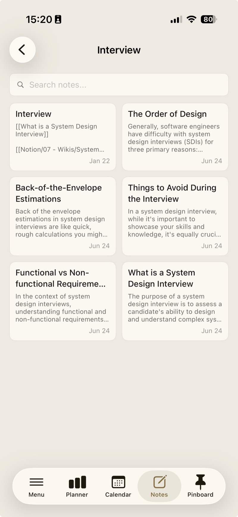 Mobile Notes